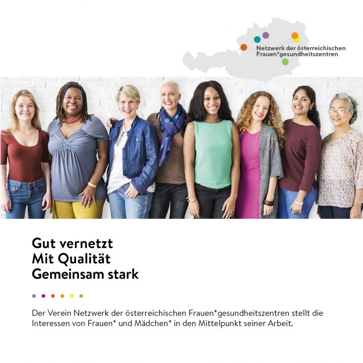 Informationsfolder des Vereins Netzwerk der österreichischen Frauen*gesundheitszentren